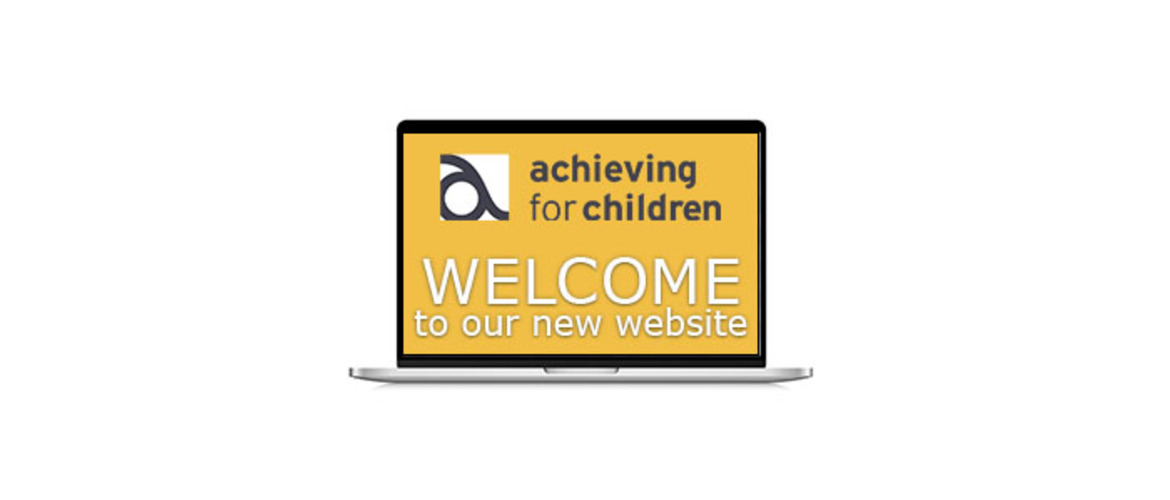 Laptop screen with the words - Welcome to our new website