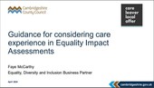 Considering care experience in equality impact assessments  
