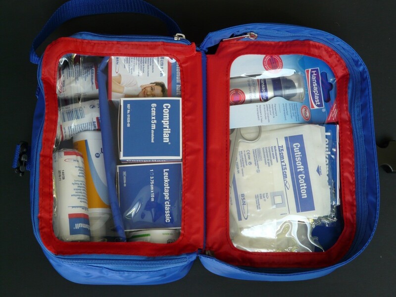 An open first aid box
