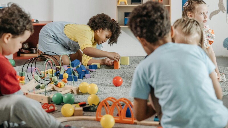 Young children playing together