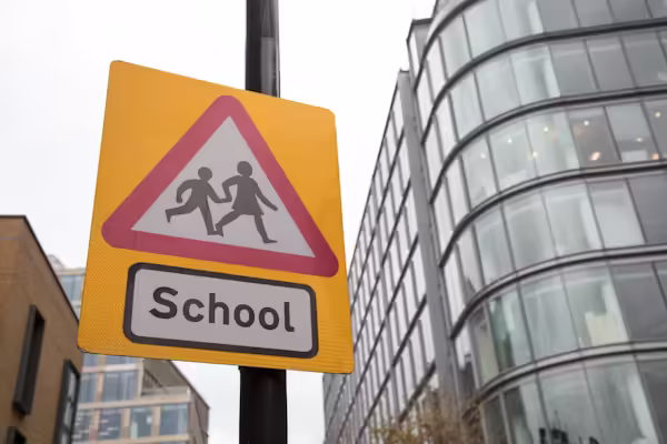 school crossing road sign