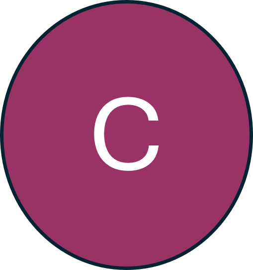 Purple circle with letter C