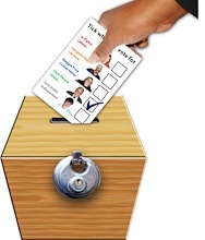 a voting ballot box