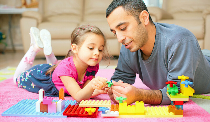 Father and daughter playing 