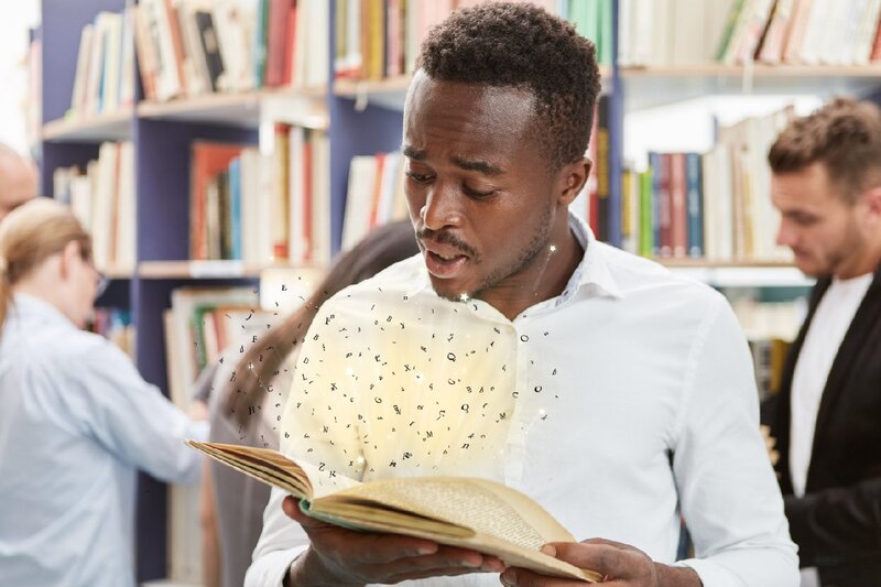 Young person reading