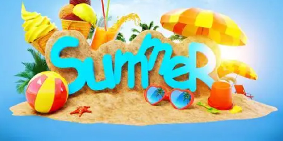 picture of beach with summer in text