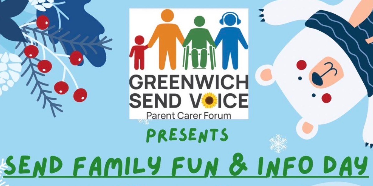 SEND Family Fun & Infor Day Flyer with Greenwich SEND Voice logo
