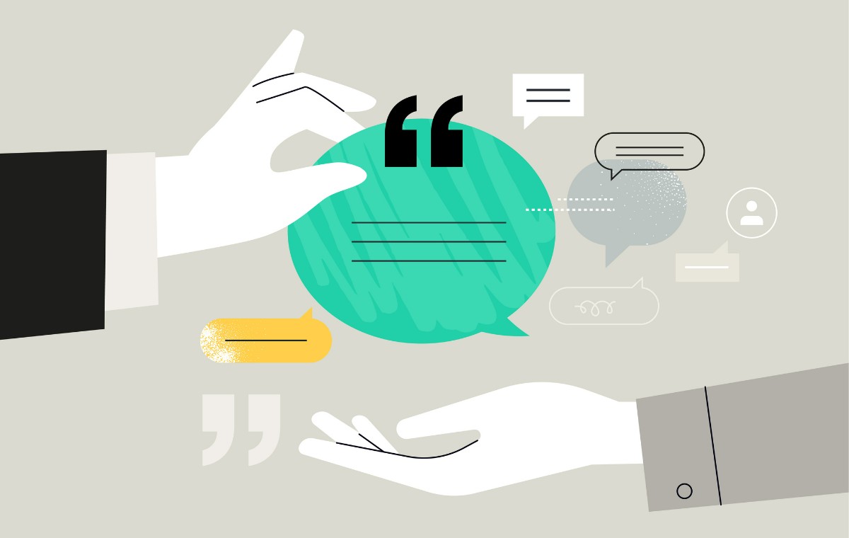 Vector illustration of testimonial, review, rating, comment, feedback.