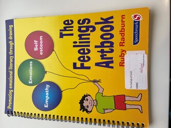 Yellow book cover with cartoon boy with three colourful balloons. 