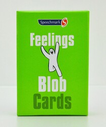 green box titled feelings blob cards 