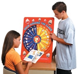 girl and boy playing rock around the clock parenting game 