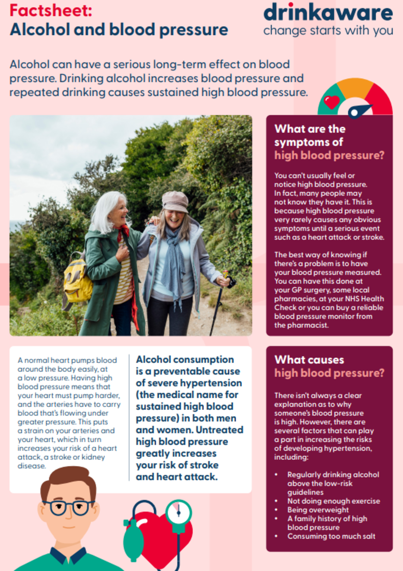 Information leaflet with facts on blood pressure