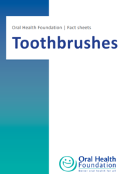 Blue margin with white background, titled toothbrushes fact sheet 