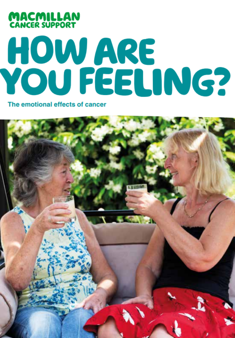 Leaflet cover, two women deep in conversation 