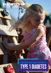 Young girl playing on play area with a diabetes sensor in her arm 