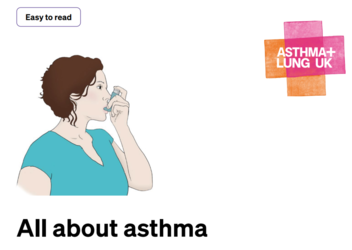 Image of a lady using a inhaler 
