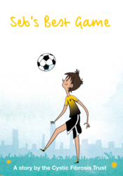 picture of a cartoon boy playing football outside titled Seb's best game 