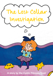 cartoon of a young girl with a speech bubble titled the lost collar investigation 