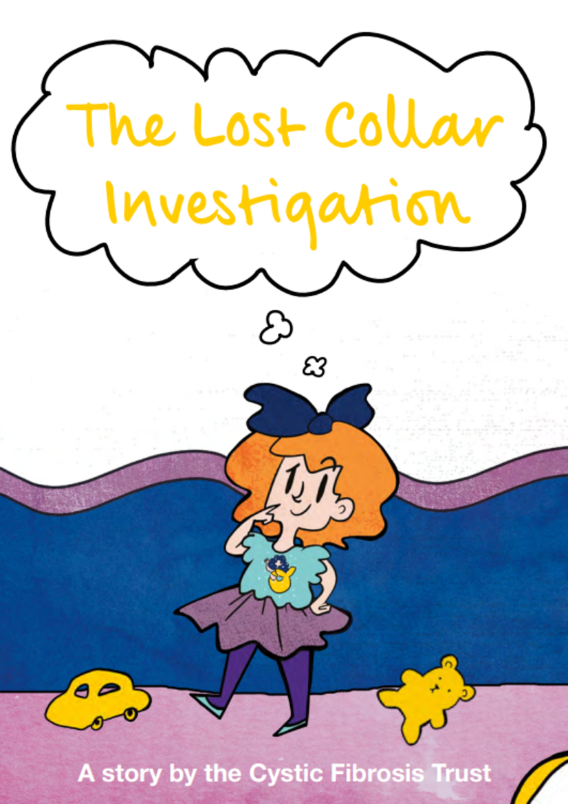 cartoon of a young girl with a speech bubble titled the lost collar investigation 