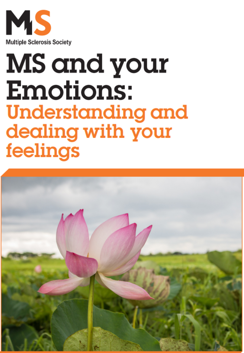 Pink flower in a field, titled MS and your emotions 