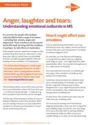 Information leaflet titled anger laughter and tears- understanding emotional outbursts in MS