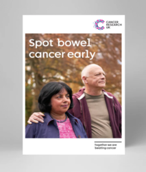 Leaflet cover showing a man and woman outside with a background of trees looking away from the camera 
