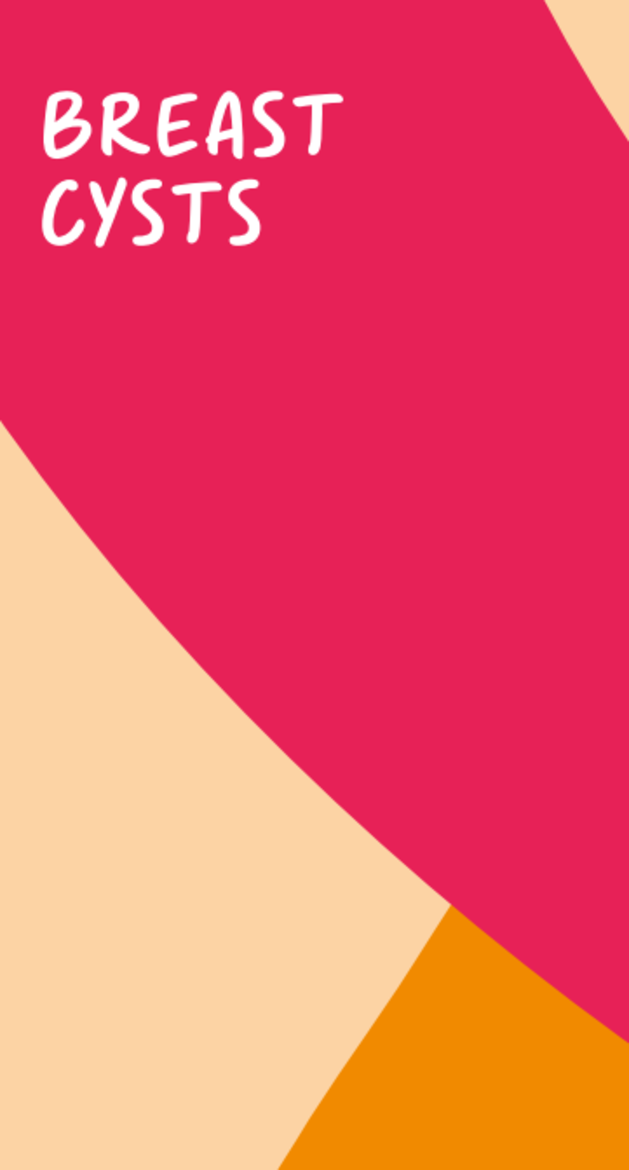 A pink and tan rectangle with text 