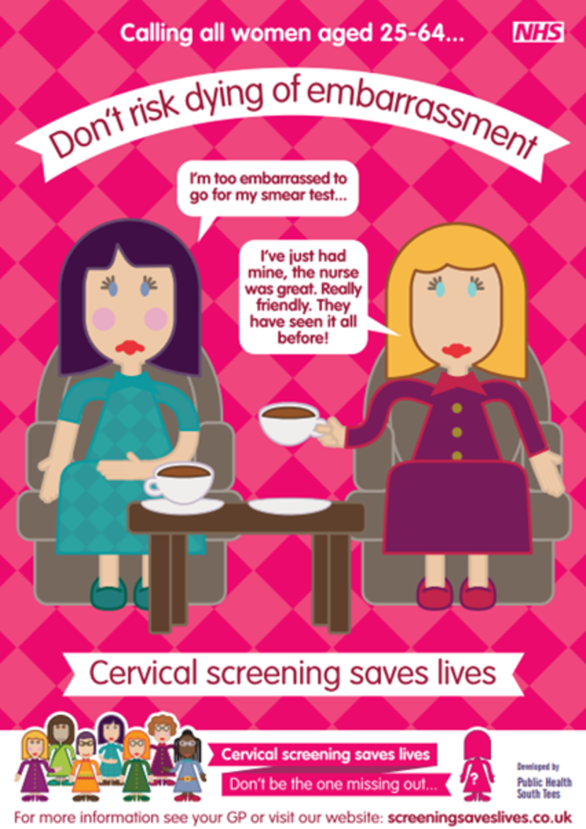 A poster of two women sitting in chairs