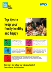 Top tips and a image of a family 