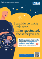 A pregnant person holding a baby