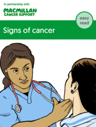 Dr examining woman title reads; Signs of cancer 