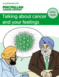 Two people talking about cancer 